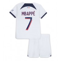 Paris Saint-Germain Kylian Mbappe #7 Vieras Peliasu Lasten 2023-24 Lyhythihainen (+ Lyhyet housut)